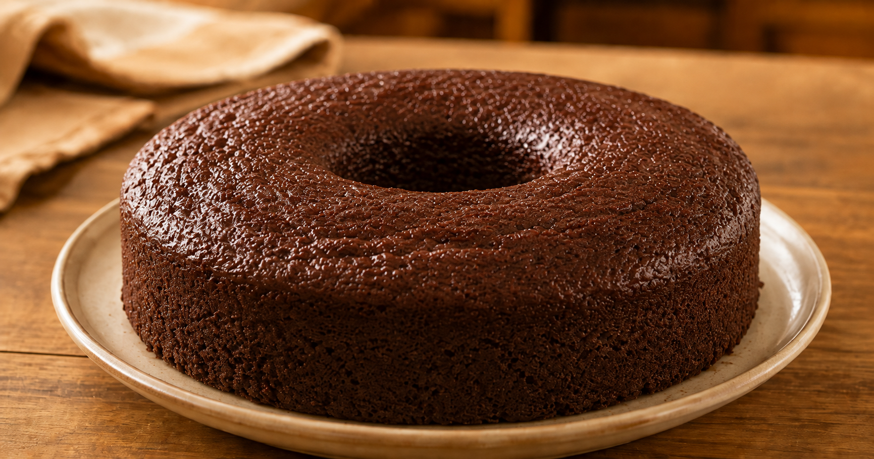 Bolo inteiro de chocolate caseiro